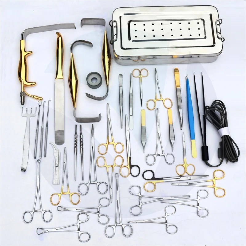 Tebbetts Breast Surgery Instruments Set of 38Pcs, Breast Augmentation Set