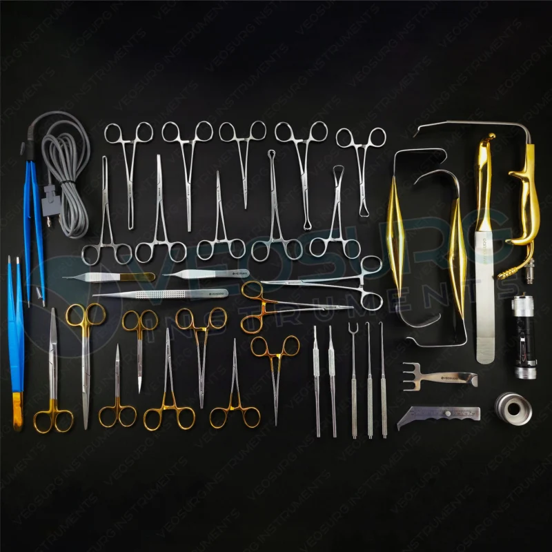 Tebbetts Breast Surgery Instruments Set of 38Pcs, Breast Augmentation Set
