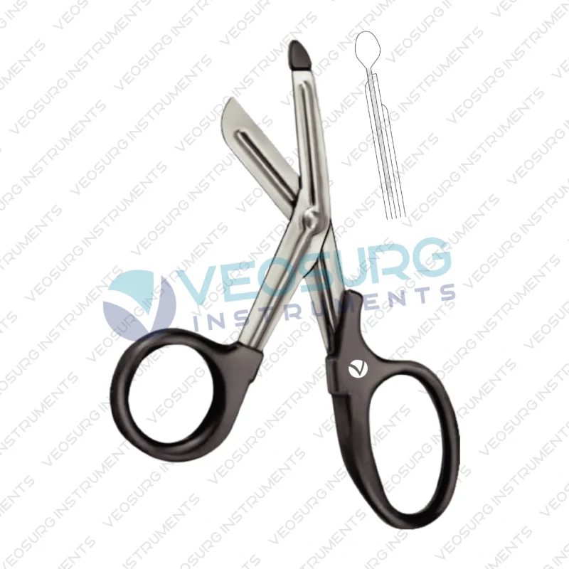 Universal Bandage Scissors, With One Large Ring, Serrated