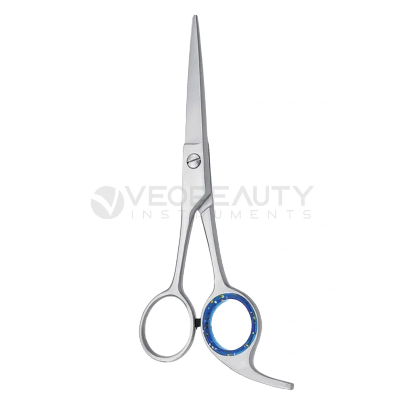 Barber Scissors With One Blue Ring Cover