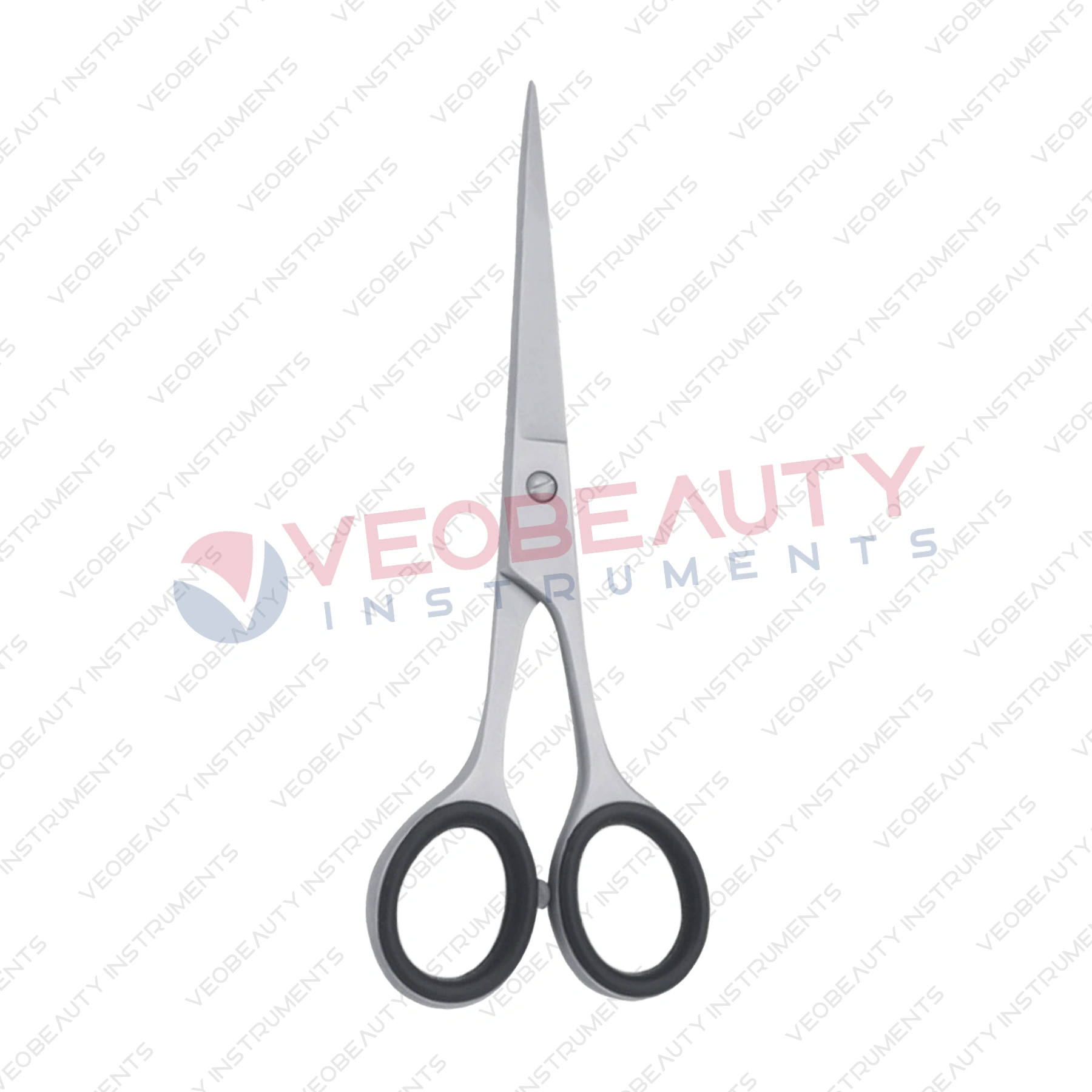 Matte sand-finish barber scissors with a sleek, textured surface and ergonomic finger rings.