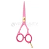 Professional Hair Cutting Scissor Pink Color With Rhinestones