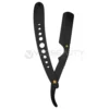 Stainless Steel Straight Razor Barber Razor With Fenestrated Holes Design Black Color